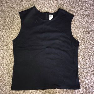 Black sleeveless top